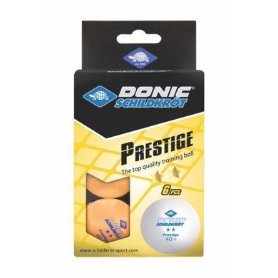 М'ячі Donic Prestige 2* 40+ 6шт orange Prestige 2* 40+ фото