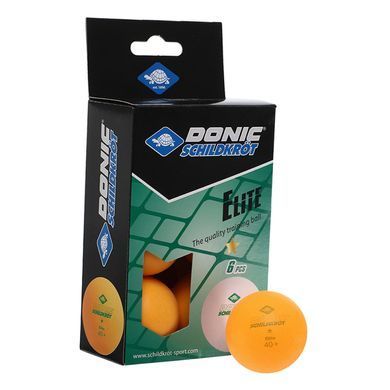 Мячи Donic Elite 1звезда (6шт.) 40+ orange 608518 фото
