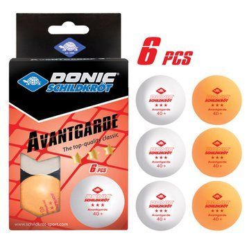 М'ячі Donic Advantgarde 3* 40+ 6шт white+orange 608533 фото