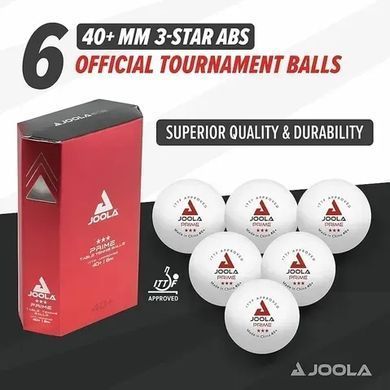 М'ячі для настільного тенісу Joola Prime 40+ White 6 шт (40031) Joola_930814 фото